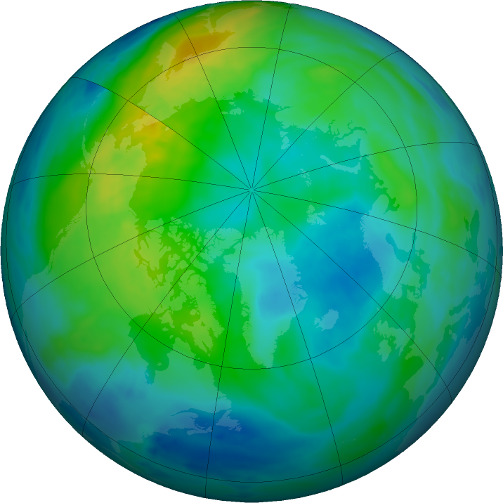 Arctic ozone map for 24 October 2022